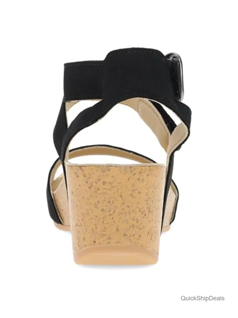 Premium Leather Wedge Sandals with Adjustable Ankle Strap, Arch Support